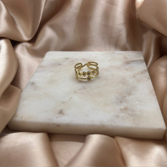 Driedubbele statement ring