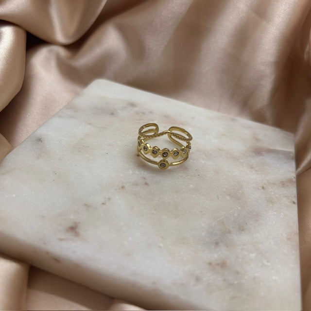 Driedubbele statement ring